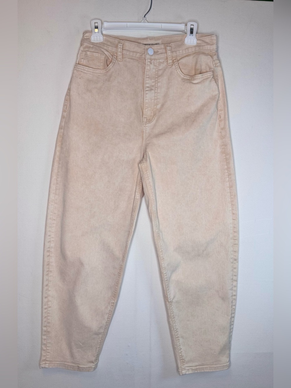Current/Elliott Jaunt High Rise Crop Jeans in Vanilla Cream Denim 28 (30x25)